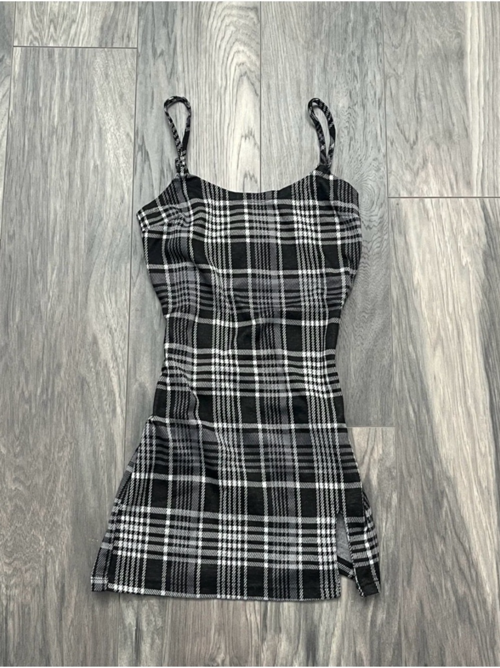 Black Plaid Mini Dress | Women